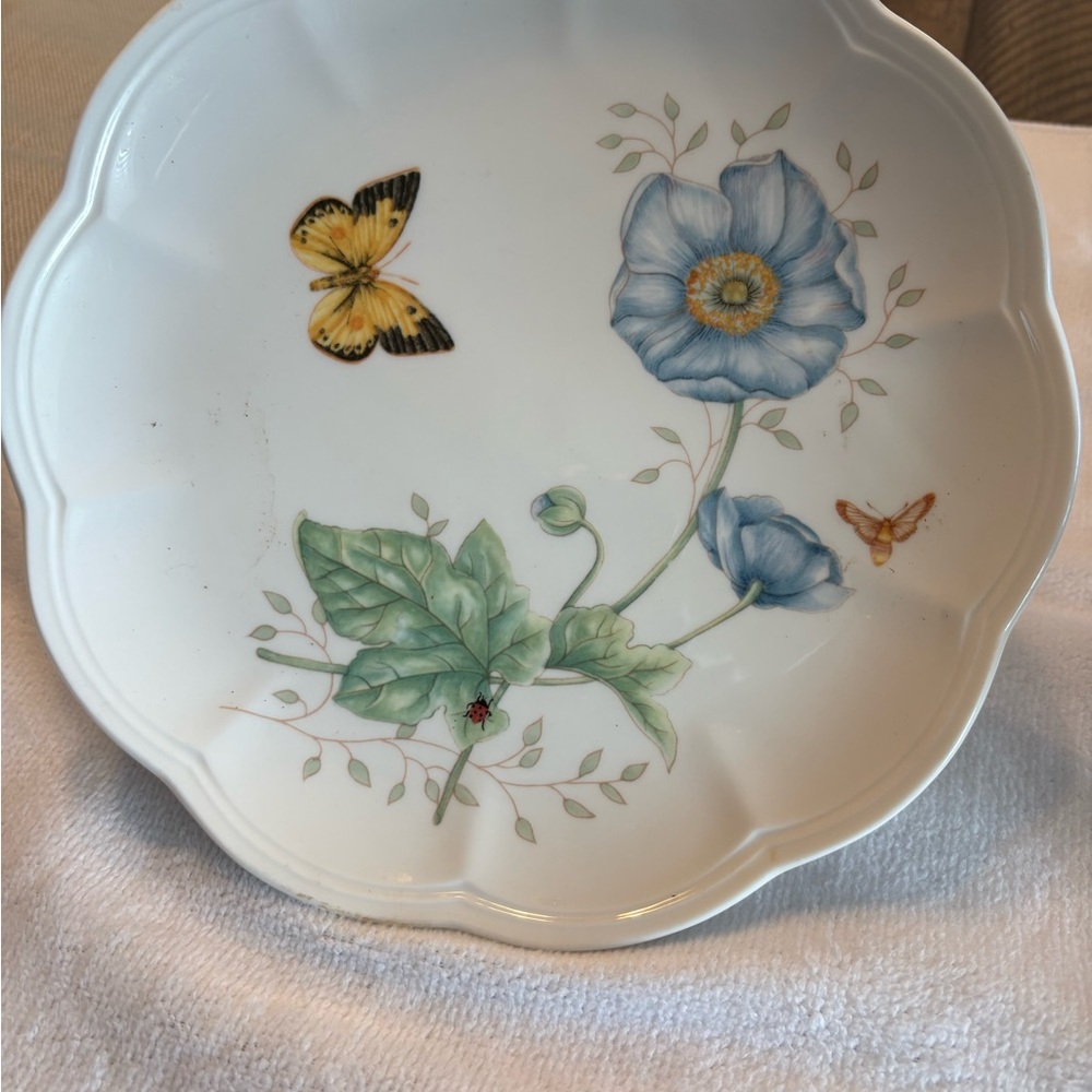 Lenox Butterfly Decorative Serving Plate - Blue and Yellow